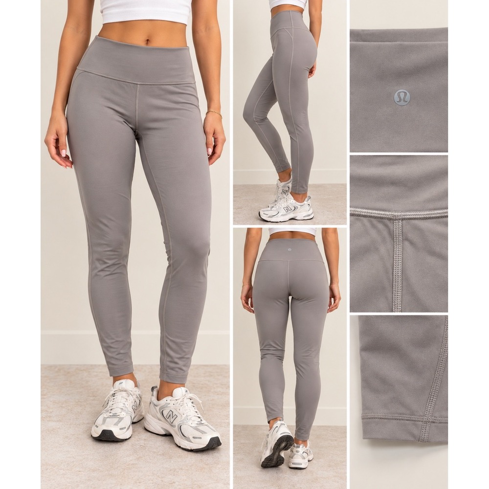 Lululemon Grey High Rise Full Length Yoga Training Leggings Womens